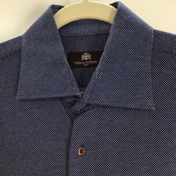 Circle of Gentlemen Men’s Glenny Pindot Stretch Button Down Long Sleeve Size 42 - Picture 5 of 10